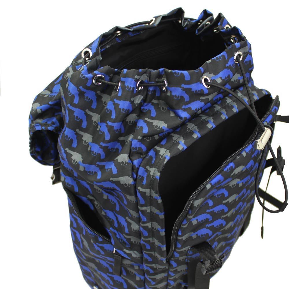 Prada Pistol Pattern Nylon Backpack Blue Multicol… - image 5